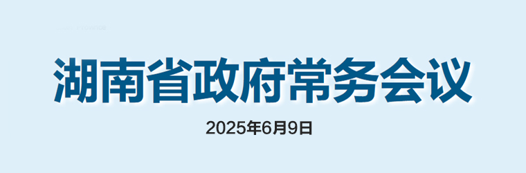 湖南省政府常務會議(2025年6月9日)
